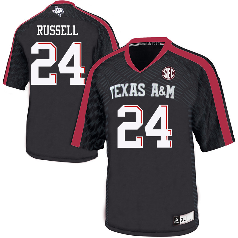 Men #24 Chris Russell Texas A&M Aggies College Football Jerseys Sale-Black